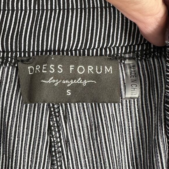 DRESS FORUM Blue White Pinstripe Elastic Waist & Cuffs Casual Womens Pants Small - Picture 4 of 9